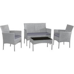 House of Home KD Outdoor Lounge Set, 1 Table incl. 2 Chairs & 1 Sofas