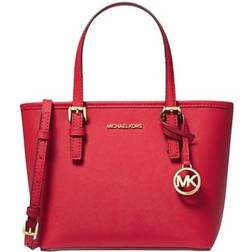 Michael Kors Jet Set Travel Extra Small Saffiano Leather Top Zip Tote Bag - Bright Red