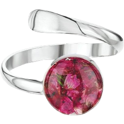Shrieking Violet Adjustable Round Ring - Silver/Pink