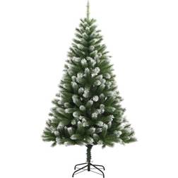 vidaXL Snow Hinge Green/White Christmas Tree 150cm