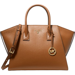 Michael Kors Avril Large Leather Top-Zip Satchel - Luggage