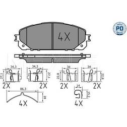 Meyle Brake Pad Set 025 220 7018/PD