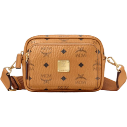 MCM Aren Crossbody In Visetos X Mini - Cognac