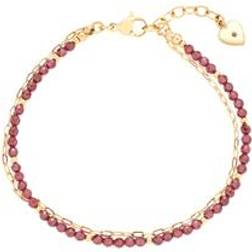 Leonardo Anka Double Row Bracelet - Gold/Red