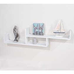 Core Products Floating Two Tier White Wall Shelf 115cm