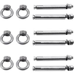 Tlily Steel Raw Style Shield Anchor Eye Bolts M6 6pcs