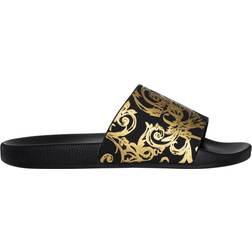 Versace Jeans Couture Watercolor Slides - Black/Gold