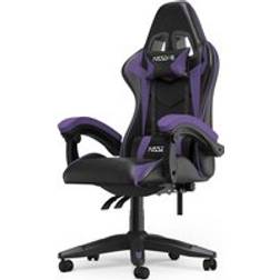 Bigzzia Ergonom Gaming Chair with Headrest and Lumbar Pillow Rotatable - Black/Purple