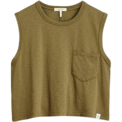 Rag & Bone Mini Slub Pocket Tank Top - Military Olive