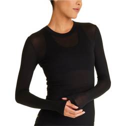 Alala Adult Women Washable Cashmere Blend Long Sleeve Crew Neck Top Black