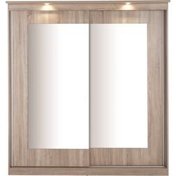 RIVIERA Mirror Light Oak Wardrobe 180x195cm