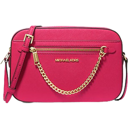 Michael Kors Jet Set Large Saffiano Leather Crossbody Bag - Electric Pink