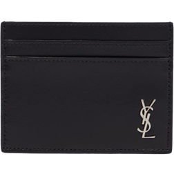 Saint Laurent Tiny Cassandre Leather Card Holder - Black