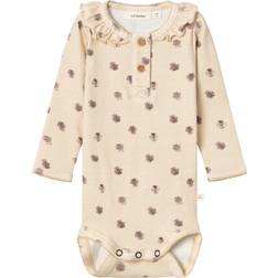 Lil'Atelier Gaya Long Sleeved Romper - Fog Flower (13225342)