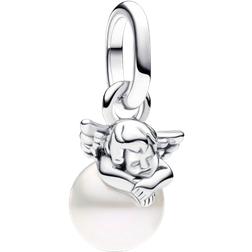 Pandora ME Cupid Mini Dangle Charm - Silver/Pearl