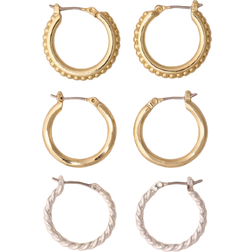 Lucky Brand Mini Textured Hoop Sets - Gold/Silver