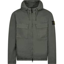 Stone Island Micro Twill Full Zip Hooded Jacket - Military