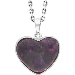 C. W. Sellors Heart Necklace - Silver/Purple