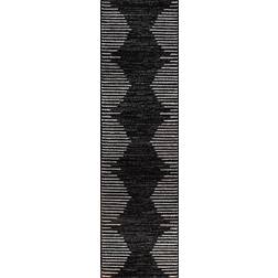 Rugshop Bohemian Stripe Stain High Traffic Black 60.96x213.36cm