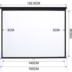 LivingAndHome Manual Projector Screen Matt Pull Down Projection