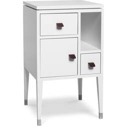 Mavis Abisko White Lacquer Bedside Table 42x42cm