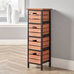 Home Source Grasmere Black/Brown Chest of Drawer 25x77cm