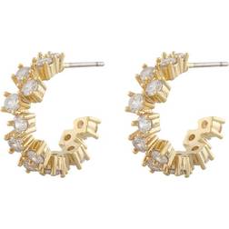 Snö of Sweden Nuit Oval Earrings - Gold/Transparent