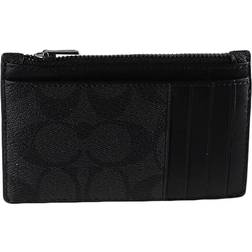 Coach Zip Card Case In Signature Canvas - Gunmetal/Black