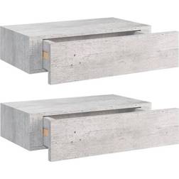 vidaXL 330252 Concrete Grey Wall Shelf 40cm 2pcs