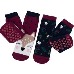 SockShop Pack of Kids Original Deer Slipper Socks MultiColoured