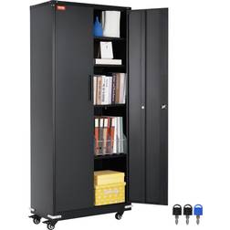 VEVOR Locking with Wheels Black Storage Cabinet 80x188.5cm