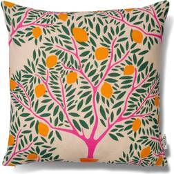 Classic Collection Lemon Garden Cushion Cover Green, Pink (50x50cm)