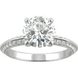 Charles & Colvard Round Engagement Ring - White Gold/Transparent