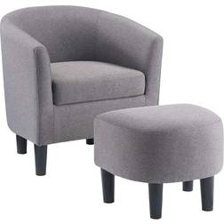 Convenience Concepts Churchill Cement Gray Armchair 69.9cm