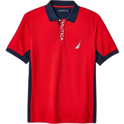 Nautica Men's Short Sleeve Color Block Polo Shirt - Red