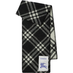 Burberry Check Wool Scarf - Black