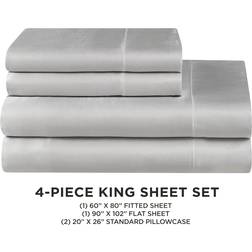 Juicy Couture Silk Satin Bed Sheet Grey (274.3x259.1cm)