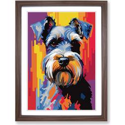 Marlow Home Co Schnauzer Pop Walnut Framed Art 46x64cm