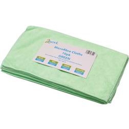 2Work Green 400x400mm Microfibre Cloth Pack of 10 101161GN CNT01624