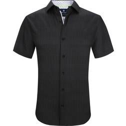 Tom Baine Men's Slim Fit Performance Stretch Short Sleeve Shirt - Black