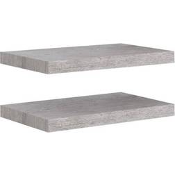 vidaXL 326595 Concrete Grey Wall Shelf 50cm 2pcs