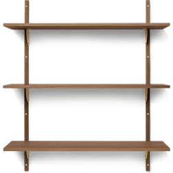 Ferm Living Sector Smoked Oak/Brass Wall Shelf 87cm