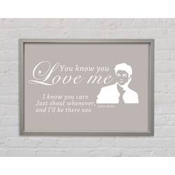 Happy Larry Music Quote Grey Framed Art 141.4x100cm