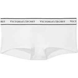 Victoria's Secret Logo Cotton Boyshort Panty - Smooth/White