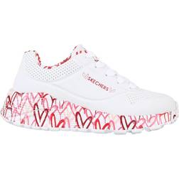 Skechers Girl's Uno Lite Lovely Luv - White/Red/Pink