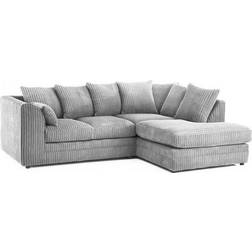 Luxor Jumbo Cord Silver Sofa 212cm 4 Seater