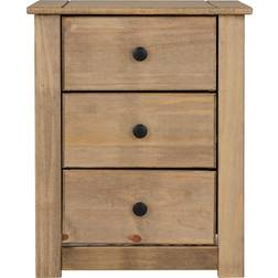 SECONIQUE Panama Natural Wax Bedside Table 40.5x46.5cm