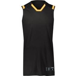 Holloway Retro Basketball Jersey - Black/Light Gold/White