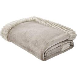 Catherine Lansfield Velvet And Faux Fur Soft Blankets Natural (200x150cm)