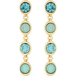 MOOD Channel Linear Drop Earrings - Gold/Blue